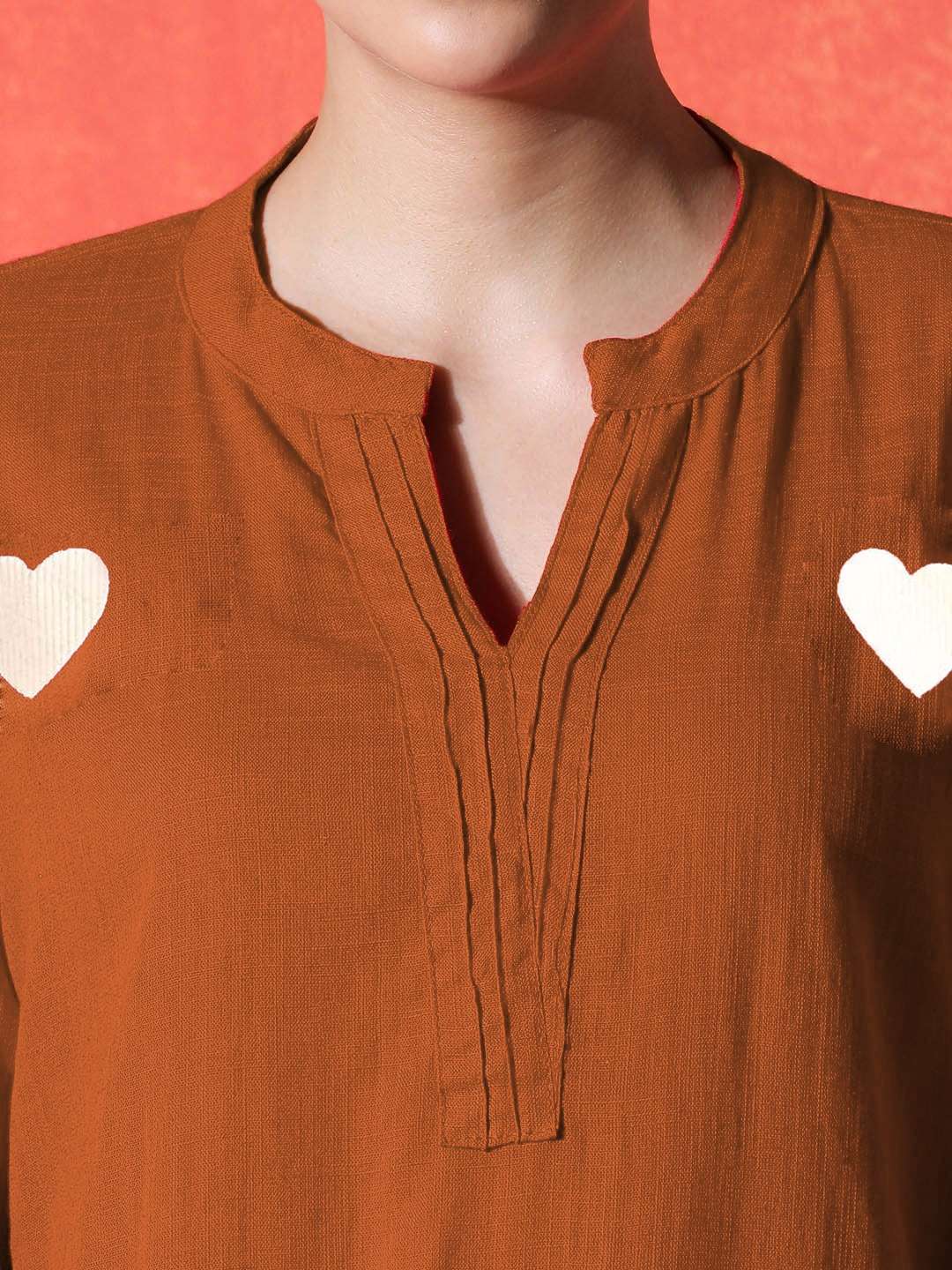 Women's Cotton Embroidered Straight Kurti With Pant Set - Image 2